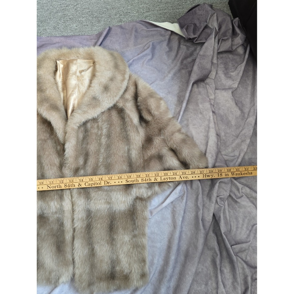 Regina Glenara Glenoit Faux Mink Fur Capelet Stole Jacket Beige Wrap 60s VTG - Picture 8 of 8